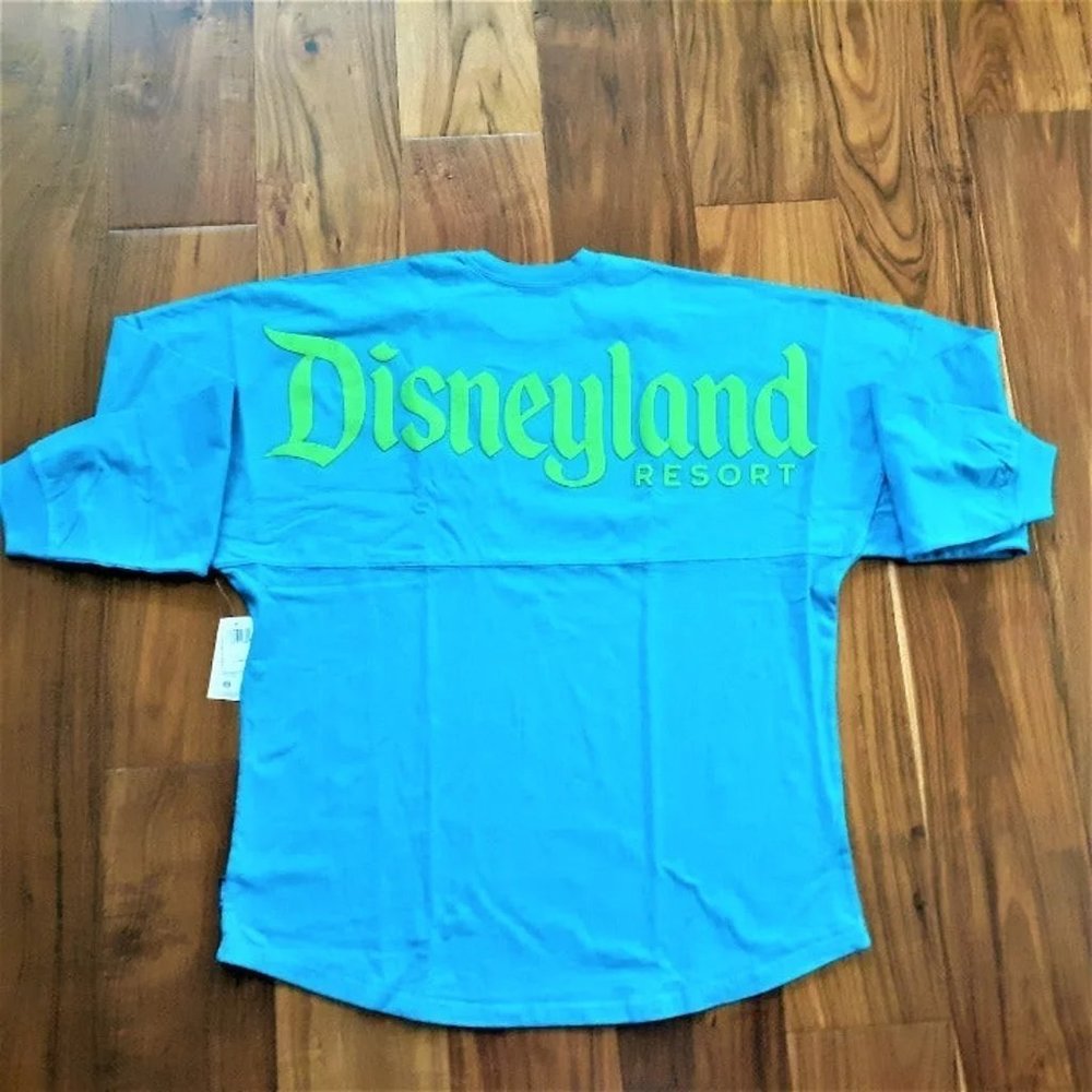 Disneyland Spirit Jersey Blue Neon Green Logo NWT Disney Parks Long Sleeve NEW
